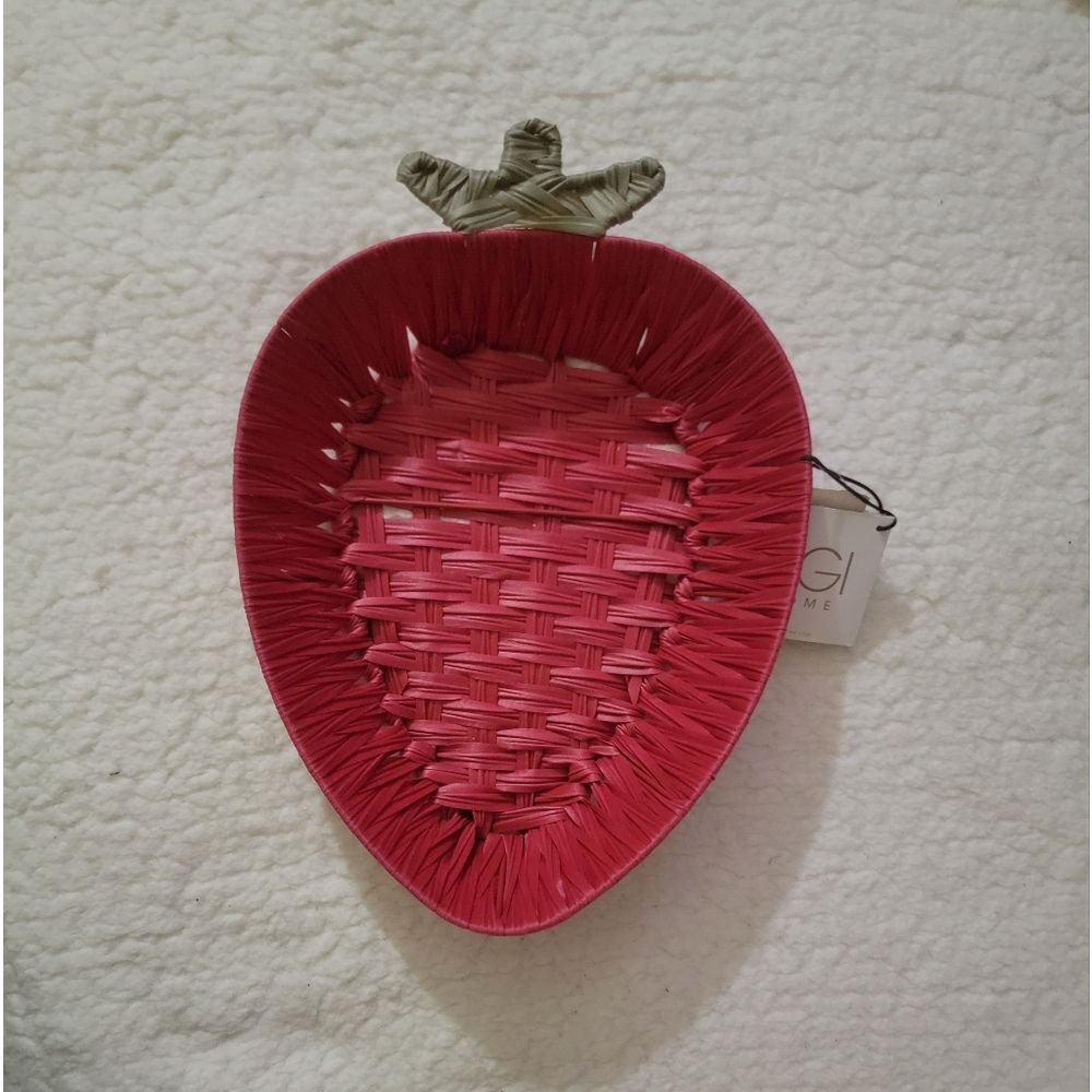 🆕️🍓Strawberry Storage Basket Summer Pool Party BBQ Red & Green - LARGE